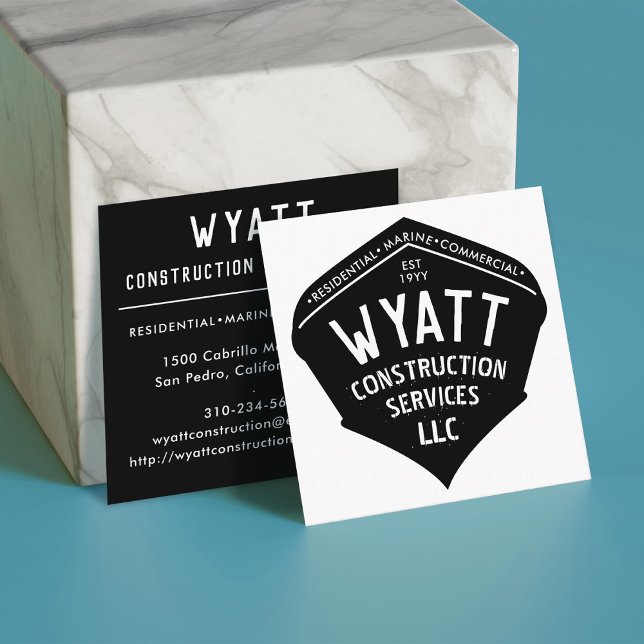 Cartão De Visita Quadrado Embarcação Comercial Marinha Residencial (Criador carregado)