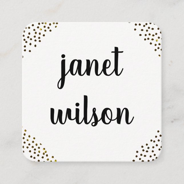 Cartão De Visita Quadrado Embelagens Chic Spotted (Frente)