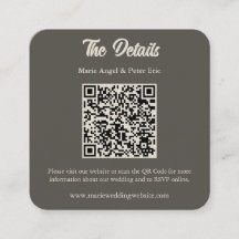 Enclosure de QR Code de Casamento Marrom Escuro Es