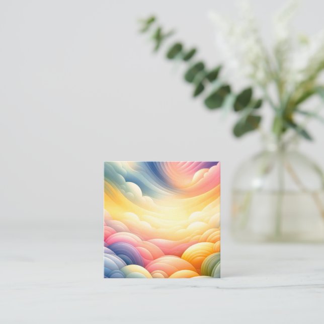 Cartão De Visita Quadrado Encontrar a paz nas coludes do Sonho Puffy (Em pé/Frente)