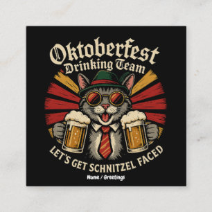 Cartão De Visita Quadrado Equipe de Bebendos Oktoberfest Deixa Schnitzel Enf