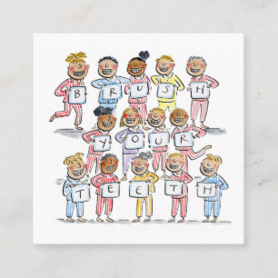 Cartão De Visita Quadrado Escove os dentes