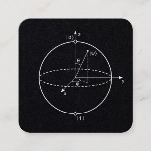 Cartão De Visita Quadrado Esfera de Bloch Física / Matemática do Bit Quânt
