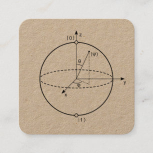 Cartão De Visita Quadrado Esfera de Bloch Física / Matemática do Bit Quânt