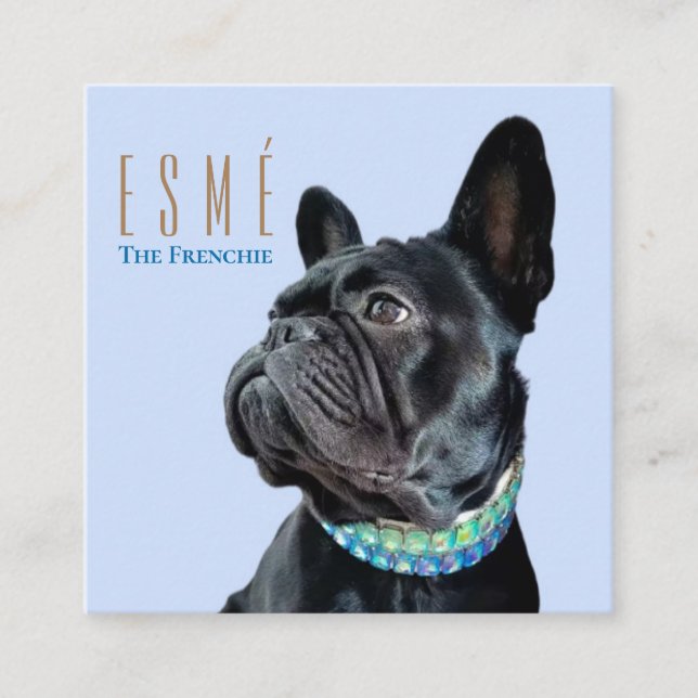 Cartão De Visita Quadrado Esmé de Foto Dupla Personalizada Moderna (Frente)