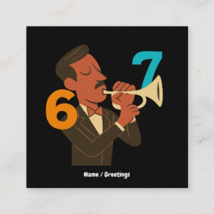 Cartão De Visita Quadrado Espírito de Jazz Retrô 67 – Festival de Estilo Mod
