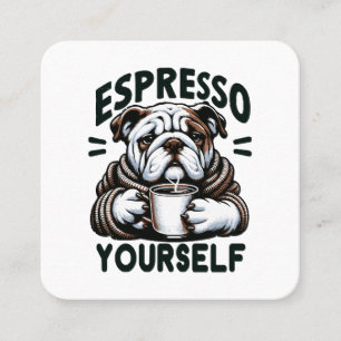 Cartão De Visita Quadrado Espresso Bulldog Quente - Café Louco