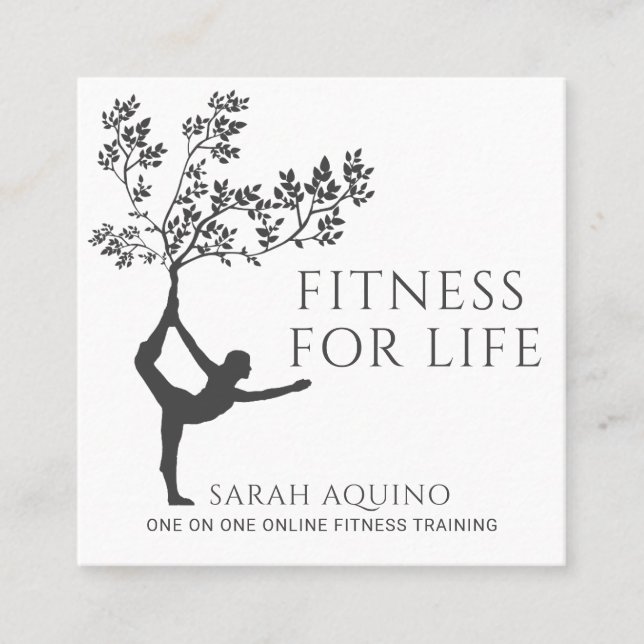 Cartão De Visita Quadrado Esquadrão de Treinador de Malhações Pessoal Modern (Frente)