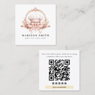 Cartão De Visita Quadrado Essenciais de Confeitaria Blush Chef