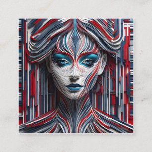 Cartão De Visita Quadrado Esta é uma imagem 3d atraente de uma jovem mulher 