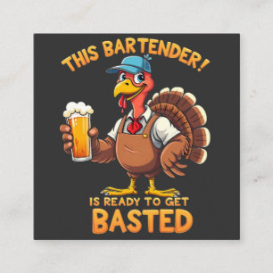 Cartão De Visita Quadrado Este barman está pronto para ser morto