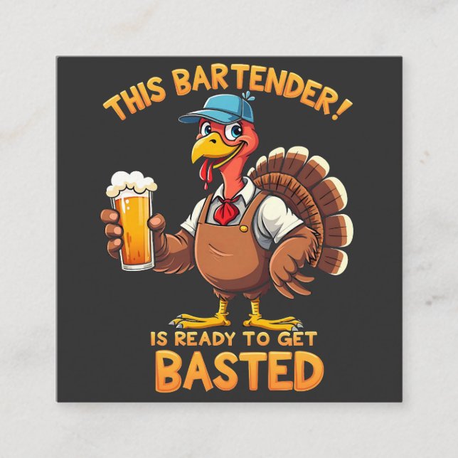 Cartão De Visita Quadrado Este barman está pronto para ser morto (Frente)