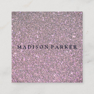 Cartão De Visita Quadrado Estilista de Beleza da Champanhe Elegante Moderna