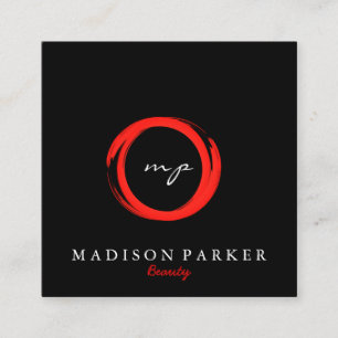 Cartão De Visita Quadrado Estilista de Beleza do Abstrato de Champanhe Elega