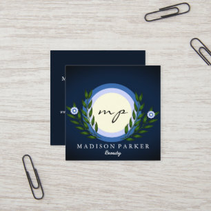 Cartão De Visita Quadrado Estilista de Beleza do Abstrato de Champanhe Elega