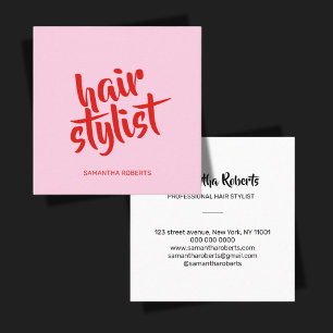 Cartão De Visita Quadrado estilista de cabelo moderno roteiro minimalista ro