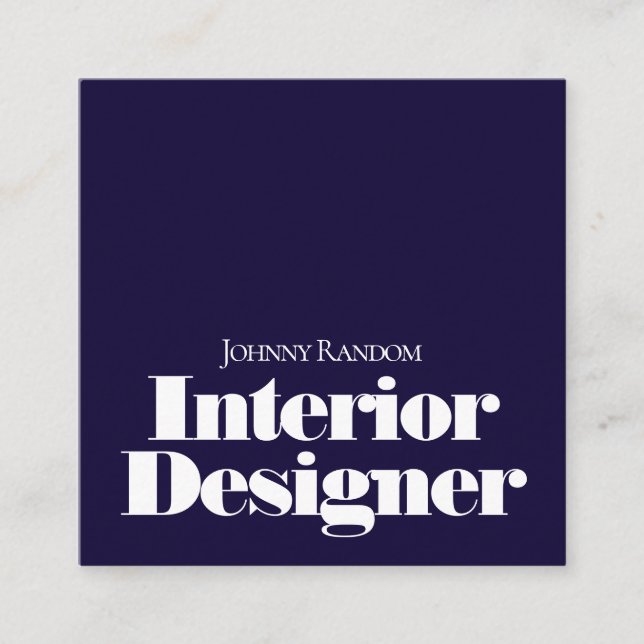 Cartão De Visita Quadrado Estilo corajoso e mínimo (Frente)