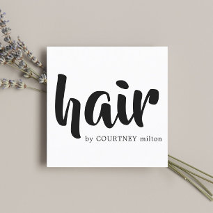 Cartão De Visita Quadrado Estilo de Cabelo Branco Moderno Elegante