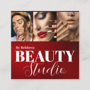 Cartão De Visita Quadrado Estilo de cabelo moderno fotos de clientes elegant