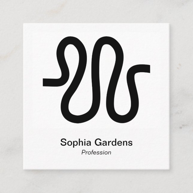 Cartão De Visita Quadrado Estilo de Foto Instantâneo - Linha Curva (Frente)