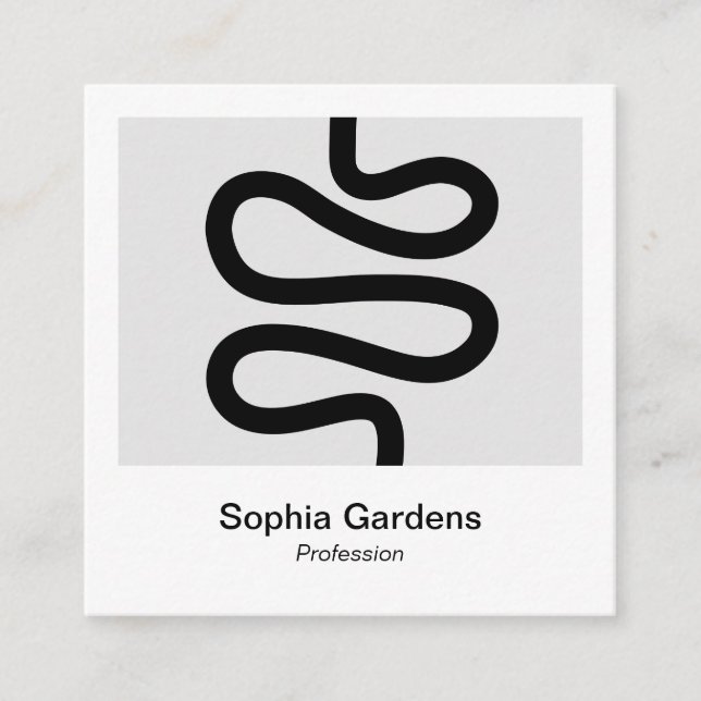 Cartão De Visita Quadrado Estilo de Foto Instantâneo - Linha Curva (Frente)