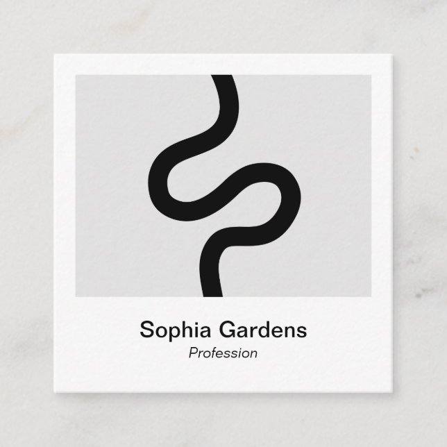 Cartão De Visita Quadrado Estilo de Foto Instantâneo - Linha Curvy 02 (Frente)