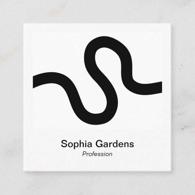 Cartão De Visita Quadrado Estilo de Foto Instantâneo - Linha Curvy 02 (Frente)