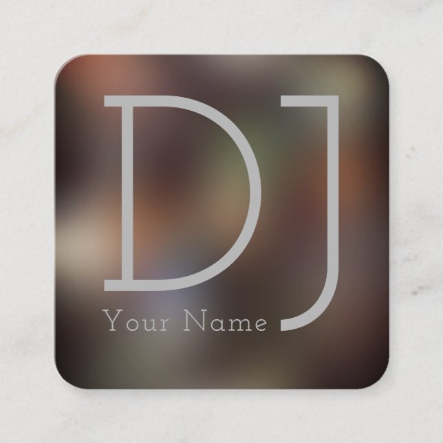 Cartão De Visita Quadrado Estilo do clubbing da noite do DJ (Frente)