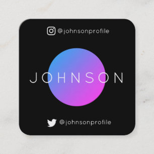 Cartão De Visita Quadrado Estilo geométrico moderno com edição preta de c