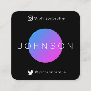 Cartão De Visita Quadrado Estilo geométrico moderno com edição preta de códi