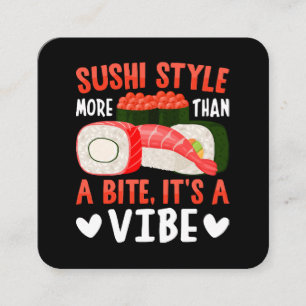 Cartão De Visita Quadrado Estilo Sushi Mais do que uma Mordida