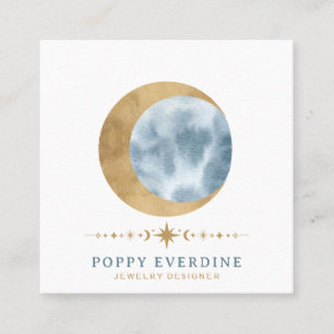 Cartão De Visita Quadrado Estrelas da Lua Celestial