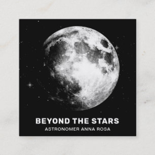 Cartão De Visita Quadrado *~* Estrelas de Luna Cósmica Astrônomo Lunar de 