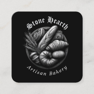 Cartão De Visita Quadrado Etched Bread Basket Business Card