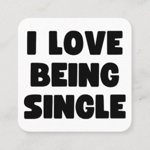 Cartão De Visita Quadrado Eu adoro ser solteiro