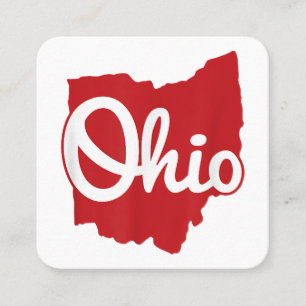 Cartão De Visita Quadrado Eu Amo Meu Ohio Home Script Ohio