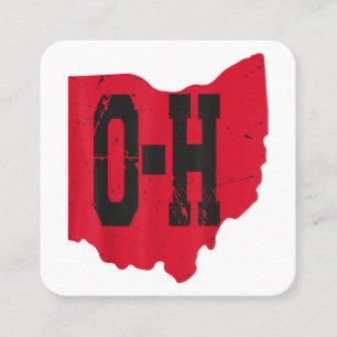 Cartão De Visita Quadrado Eu Amo O Meu Script Home De Ohio, Ohio Buckeye Sta