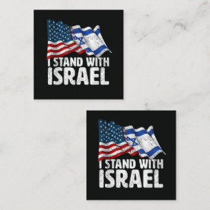 Cartão De Visita Quadrado Eu Apoio Israel EUA Bandeira Americana