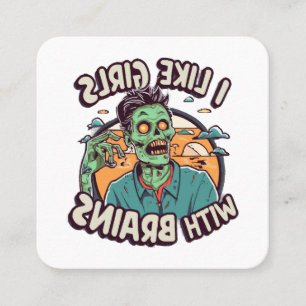 Cartão De Visita Quadrado Eu Gosto de Garotas com Cérebro