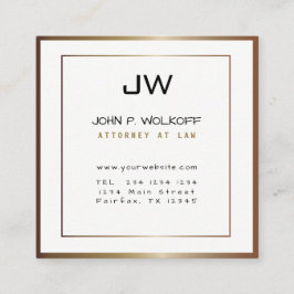 Cartão De Visita Quadrado Eu quadro! Advogado minimalista do MONOGRAMA