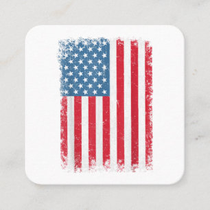 Cartão De Visita Quadrado EUA Bandeira Patriótica Americana Para Homens Meni
