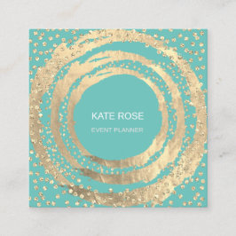 Cartão De Visita Quadrado Event Planner Music Media Fashion Blogger Mint