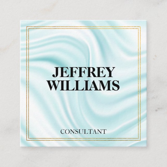 Cartão De Visita Quadrado Executivo | Dourado Duplo Limite | Pastaperia-Seda (Frente)