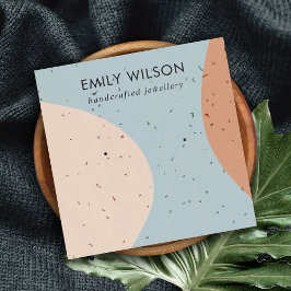 CARTÃO DE VISITA QUADRADO EXIBIÇÃO ABSTRTA DE CINZAS DE PASSAGEIRA CÉRAMICA 