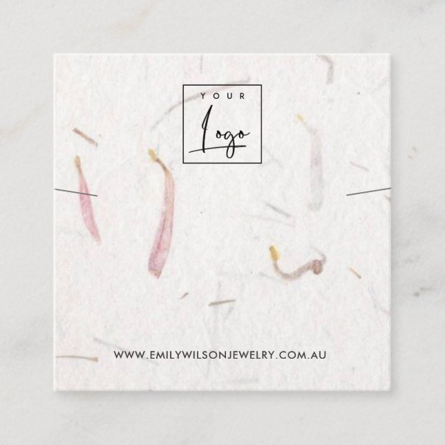 CARTÃO DE VISITA QUADRADO EXIBIÇÃO DE BRACELET DE PAPEL PETAL MANIPULADO (Frente)