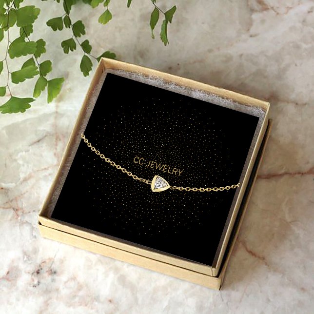 Cartão De Visita Quadrado Exibição de Bracelete no Starnight Negro (Criador carregado)