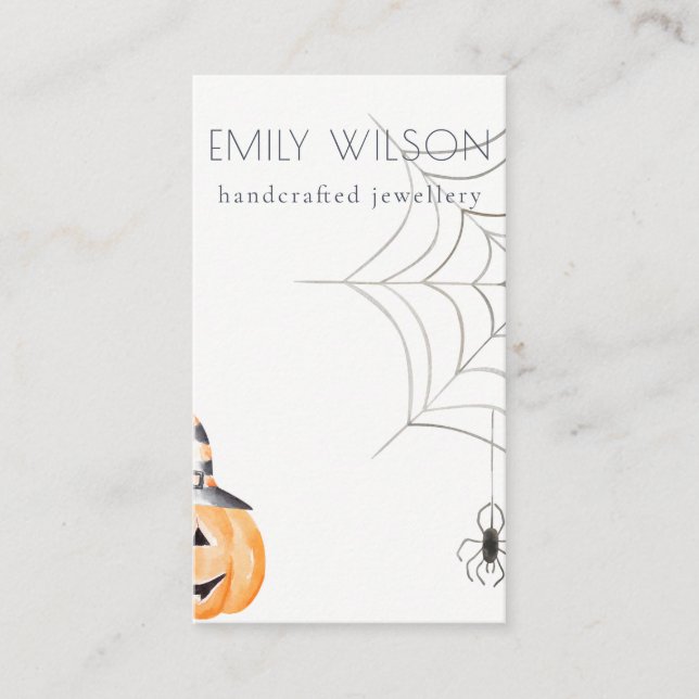 Cartão De Visita Quadrado Exibição de Colar de Aranha-da-Aranha Halloween (Frente)