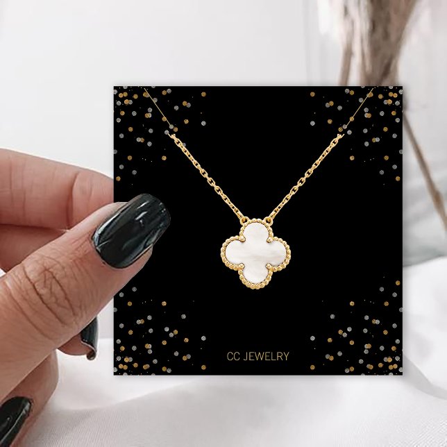 Cartão De Visita Quadrado Exibição de Colar Judaica das Estrelas Negras (Criador carregado)