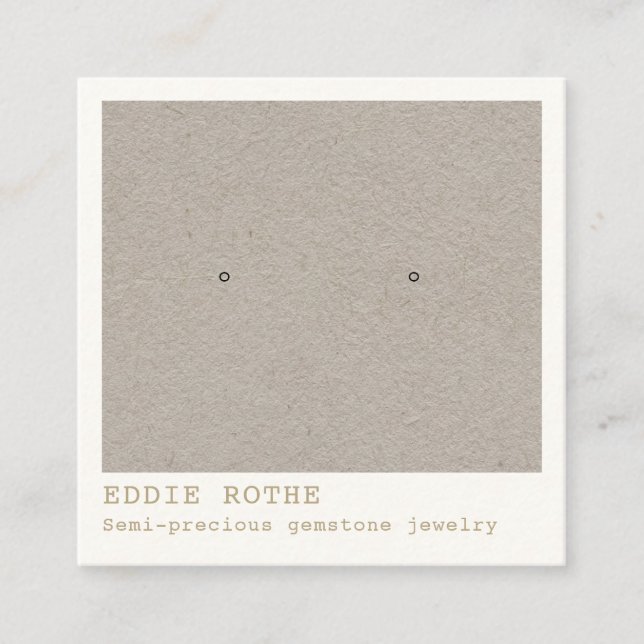 Cartão De Visita Quadrado Exibição de Joias de Enrelaçamento de Kraft Simple (Frente)