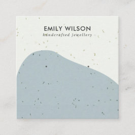 CARTÃO DE VISITA QUADRADO EXIBIÇÃO DE OUVIR ESTUDO DE CINZA CERÂMICA ABSTRTA